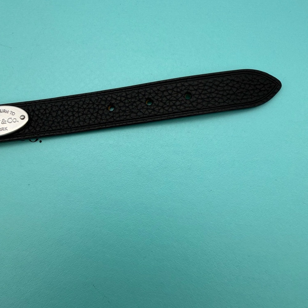 Tiffany & Co. Black New Narrow black Leather Bracelet in S/M sterling silver - Picture 6 of 11